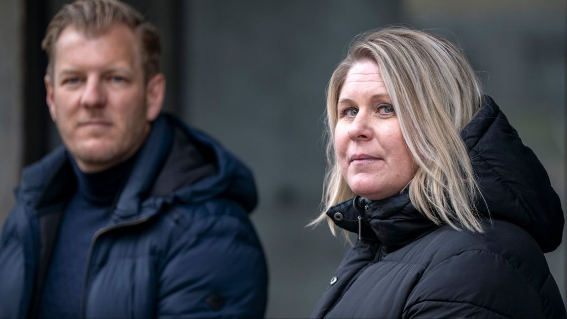 Jonas Lander, polis, och Ulrika Lindh, projektledare, arbetar med projektet Trygg relation – fri från våld i Malmö. Foto: JOHAN NILSSON/TT