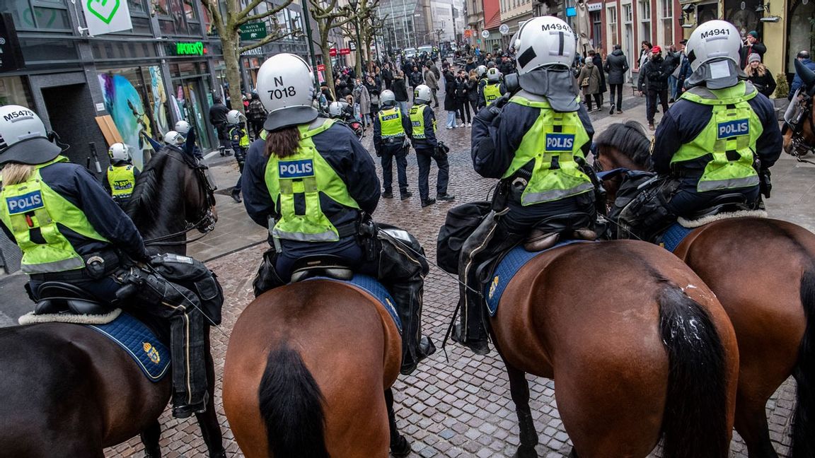 Kravallutrustad polis, arkivbild. Foto: Johan Nilsson/TT