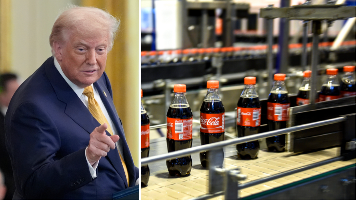 Enligt Donald Trump kommer Coca-Cola att ändra sitt amerikanska recept efter hans påtryckningar. Foto: Alex Brandon/Anders Wiklund/AP/TT