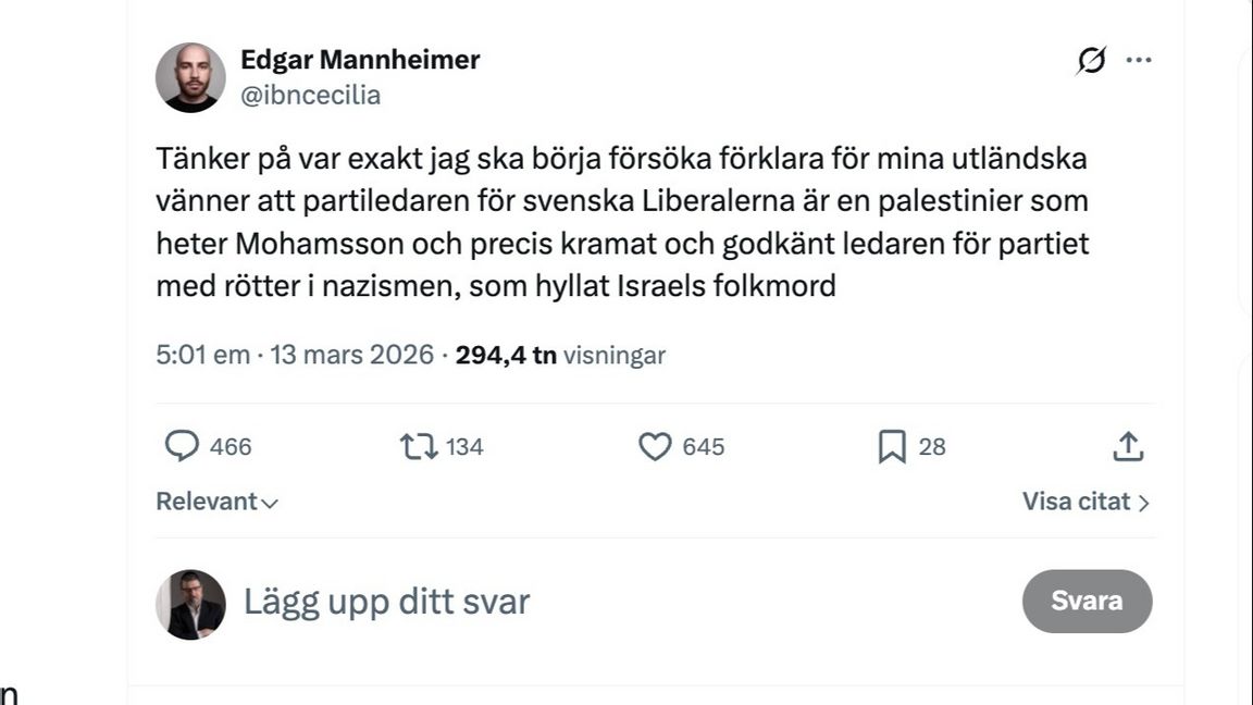 Skärmdump från X