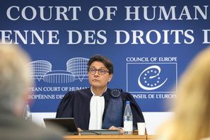 Domaren Mattias Guyomar i Europadomstolen i franska Strasbourg på onsdagen. Foto: Antonin Utz/AP/TT