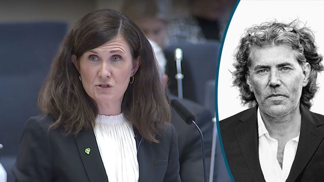 ”Jag tillhör en klan. En väldigt stark matriarkalt styrd klan”, sade Märta Stenevi (MP) under partiledardebatten. Foto: Riksdagen