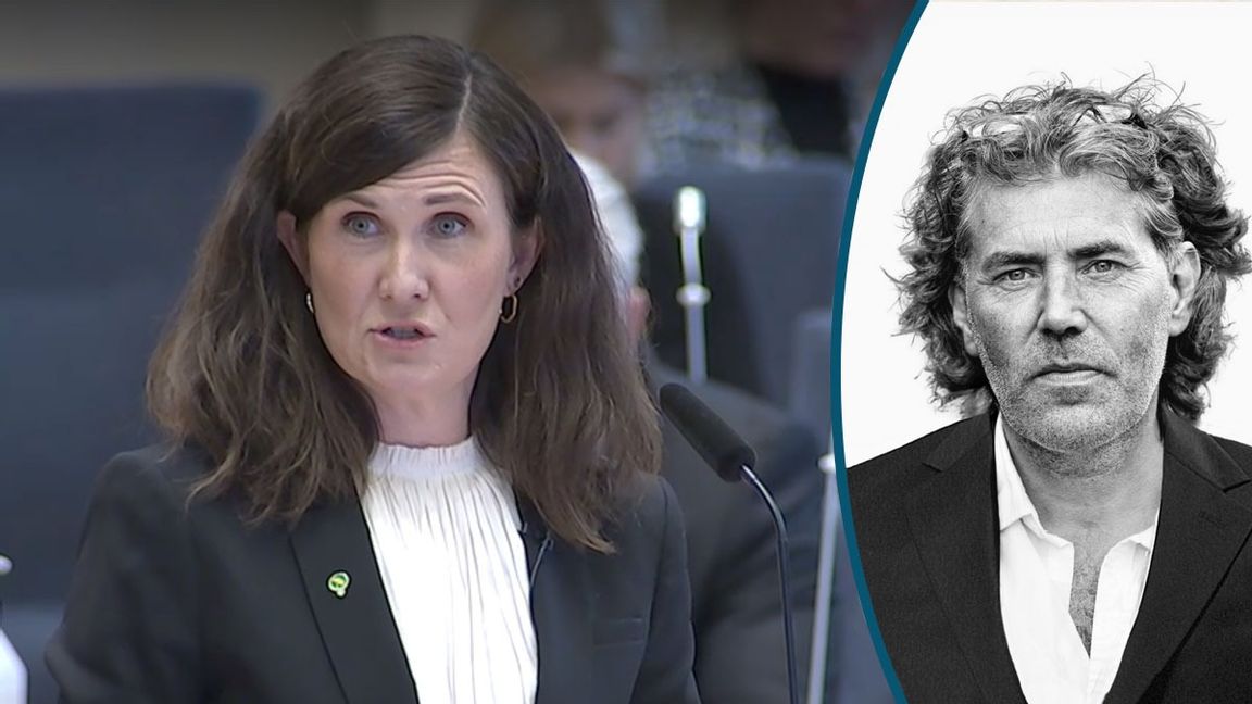 ”Jag tillhör en klan. En väldigt stark matriarkalt styrd klan”, sade Märta Stenevi (MP) under partiledardebatten. Foto: Riksdagen