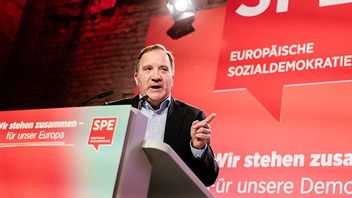 Stefan Löfven i en av sina många roller, som ordförande för Europeiska Socialdemokraterna. Bild: Christoph Soeder/dpa via AP