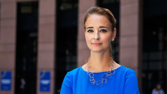 Alice Teodorescu Måwe (KD) riktar skarp kritik i ett tal till EU på årsdagen av Hamas terrorattack i israel 2023. Foto: Caisa Rasmussen/TT