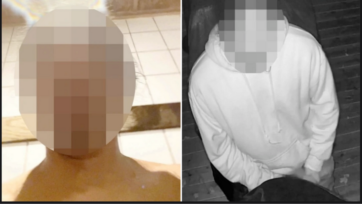 Den misstänkte mannen har fångats på övervakningskameror, men förnekar att han ska ha onanerat. Foto: Polisens förundersökning.