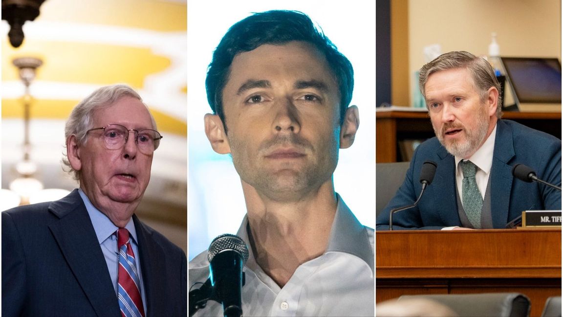 Mitch McConnell, Jon Ossoff och Thomas Massie. Foto: Drew Angerer, CC BY-SA 4.0/John Ramspott, CC BY 2.0/Public Domain/Wikimedia Commons