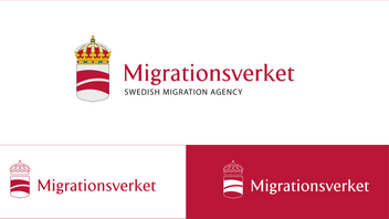 Foto: Fakismil från Migrationsverkets pressmeddelande om den nya logotypen.