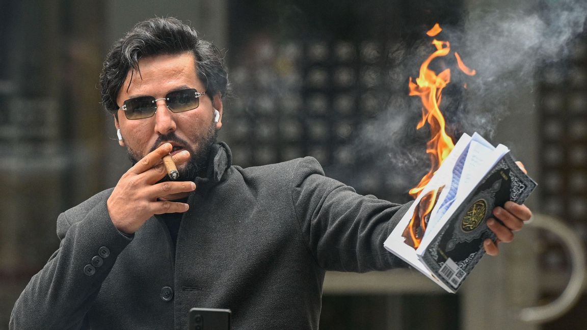 Salwan Momika. Den irakiske aktivisten sköts ihjäl i en lägenhet i Södertälje i vintras. Foto: Anders Wiklund/NTB/TT