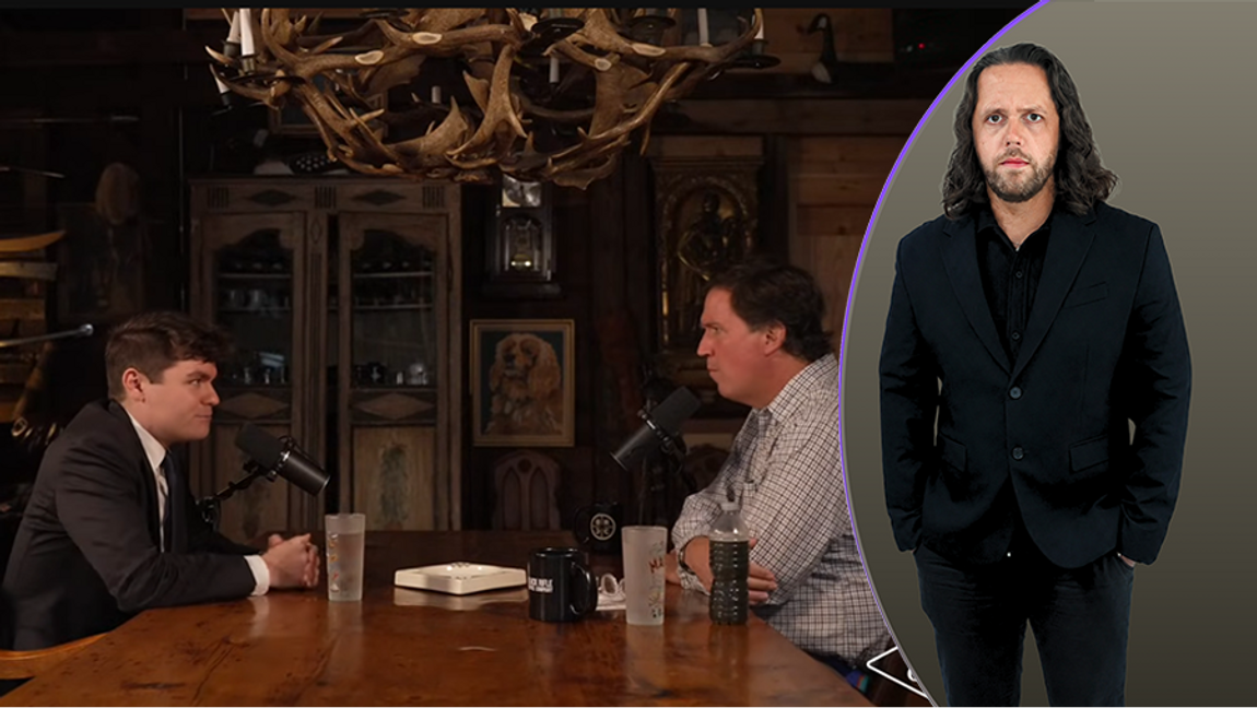 Foto: Tucker Carlson intervjuar den öppet förintelseförnekande nazistsympatisören Nick Fuentes på sin plattform.