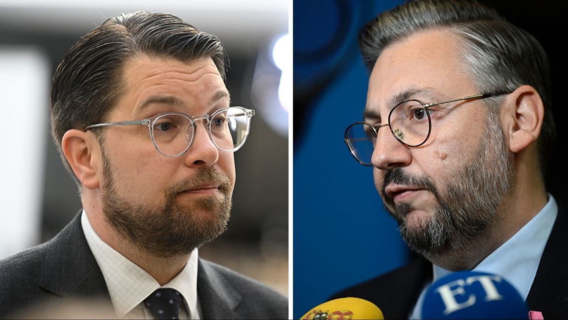 Åkesson och Demirok hamnade i ordbråk på X. Foto: Jessica Gow/Fredrik Sandberg/TT