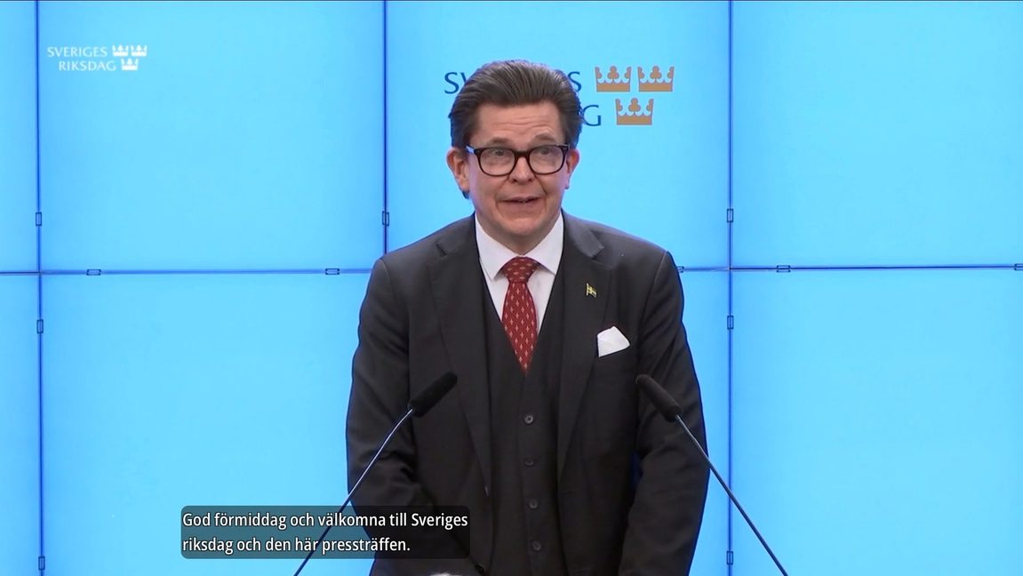 Norléns framtoning var glad men budskapet var tydligt. Foto: Skärmdump