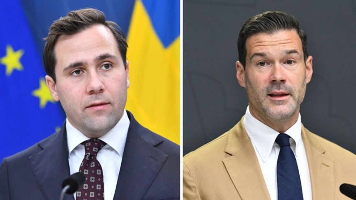 Benjamin Dousa (M) och Johan Forsell (M). Foto: Lars Schröder/TT