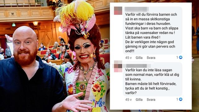 Petter Wallenberg, här tillsammans med dragartisten Jan Ericson, polisanmälde en 67-årig kvinna för en kommentar på Facebook.