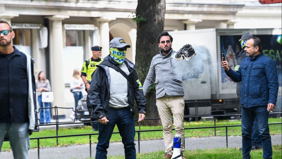 Salwan Momika har tidigare i sommar bränt flera koraner. Han har uppgett sig vara medlem i SD. Foto: Mikaela Landeström/TT