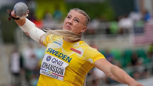 Axelina Johansson fick på en superstöt på 19.54 meter under en collegetävling i USA. Foto: David J. Phillip