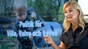 Ebba Busch vill se en politik för villa, Volvo och vovve. Foto: Henrik Montgomery/TT