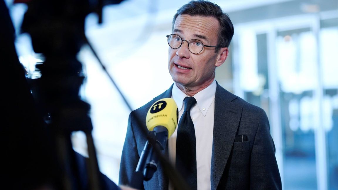 Moderaternas partiledare Ulf Kristersson beskriver personen eller personerna som ligger bakom onsdagens polisskjutning som "inhemska terrorister". Arkivbild. Foto: Stina Stjernkvist/TT.