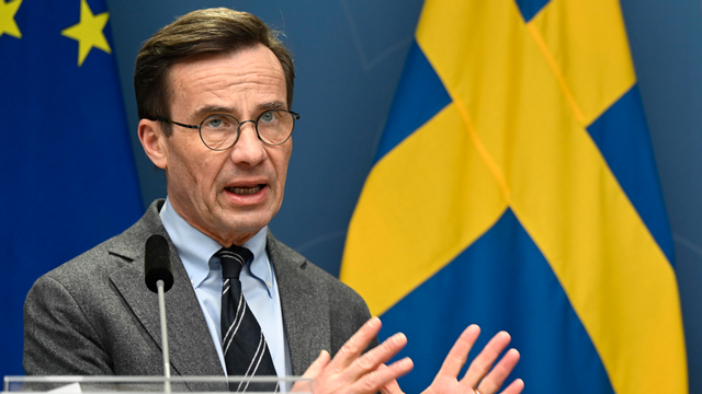 Ulf Kristersson höll pressträff om den svenska säkerheten. Foto: Fredrik Sandberg/TT