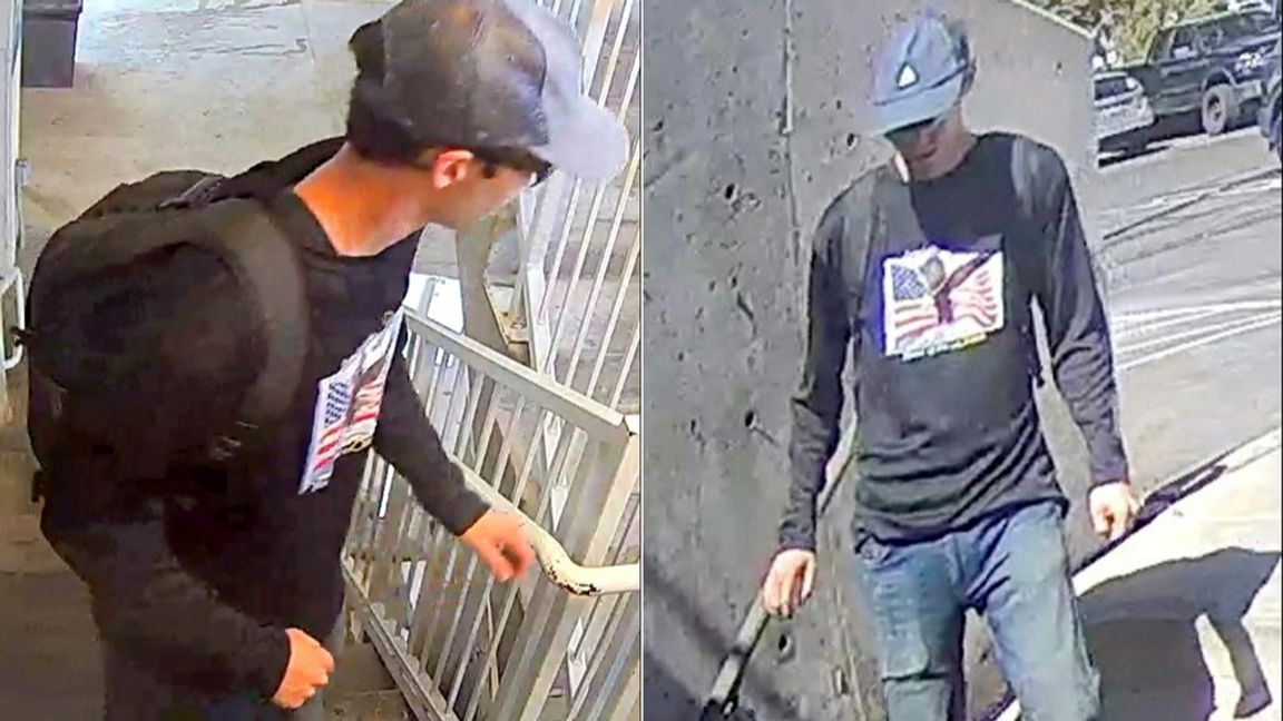 Bilder släppta av FBI i jakten på Charlie Kirks mördare. Foto: FBI/Handout via AFP/TT