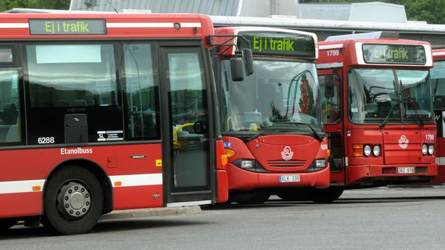 Genrebild. SL ändrar i sin kommunikation om beslutet kring busslinjerna som lagts om som följd av Palestinademonstrationer varje lördag i Stockholm. Foto: Staffan Almquist/TT