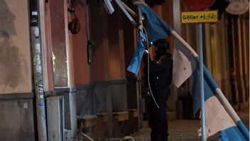 Explosion vid restaurangentré på Södermalm inatt. Foto: Skärmdump TV4