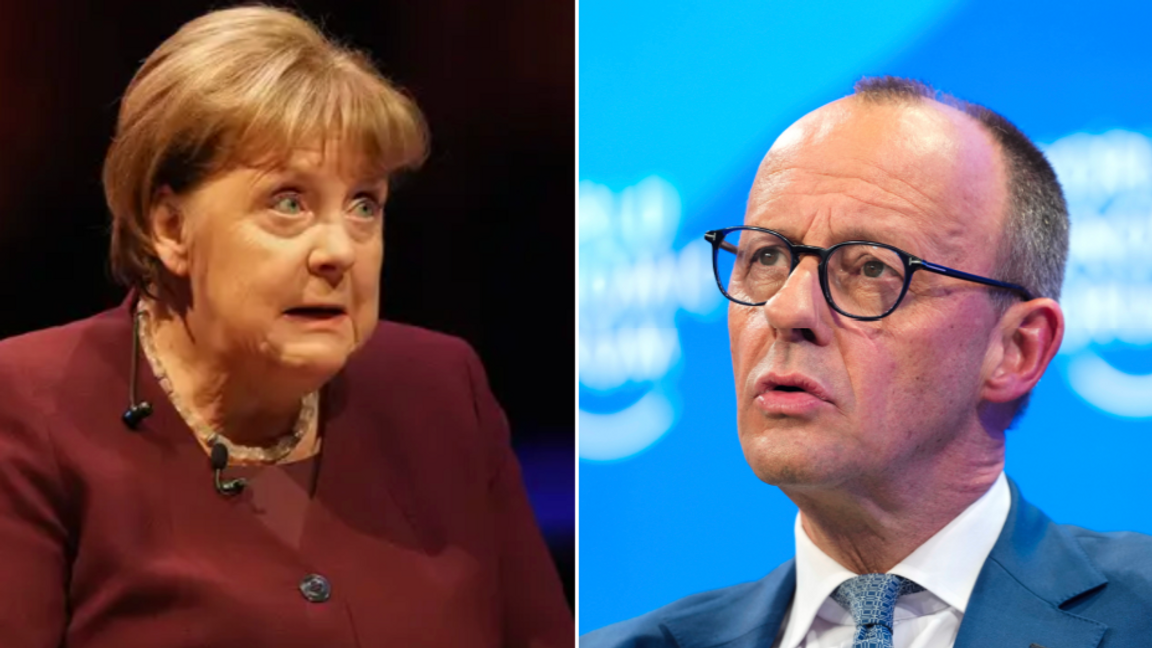 Angela Merkel (t.v) och hennes efterträdare som CDU-ledare Friedrich Merz (t.h) har olika syn på hur migrationspolitiken bör utformas. Foto: Frank Augstein/Markus Schreiber/AP/TT