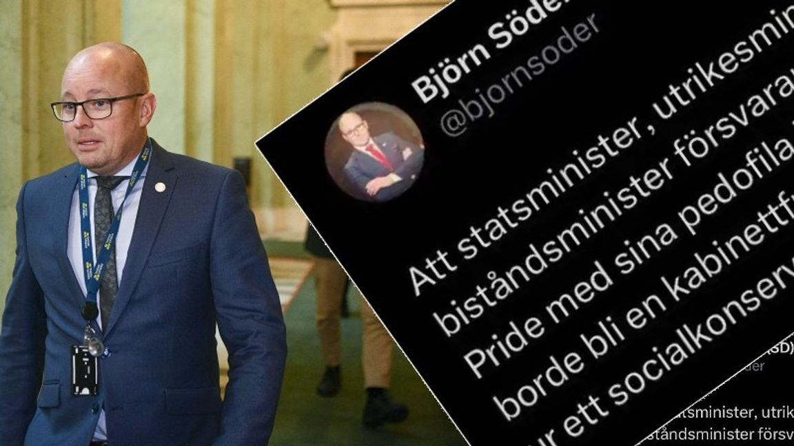 Sverigedemokraternas Björn Söder ägnade onsdagen åt att twittra kritiskt om Pride. Foto: Tim Aro/TT / Skärmavbild X