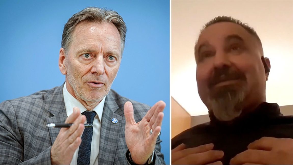 Polischefen Holger Münch och den misstänkte gärningsmannen Taleb al-Abdulmohsen. Foto: Kay Nietfeld/AP/TT/X