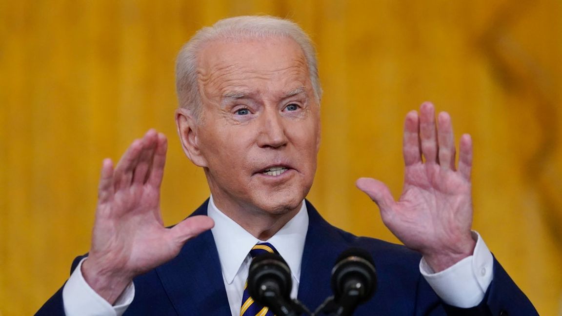 Joe Biden höll pressträff natten mot torsdag svensk tid. Foto: Susan Walsh/AP