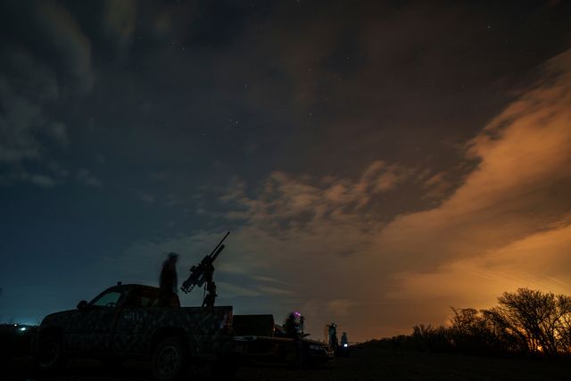 Ukrainskt luftvärn i regionen Odessa i slutet av förra veckan. Foto: Evgeniy Maloletka/AP/TT