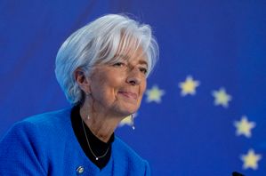 Räntebesked från Europeiska centralbanken (ECB), med chefen Christine Lagarde. Arkivbild. Foto: Michael Probst AP/TT