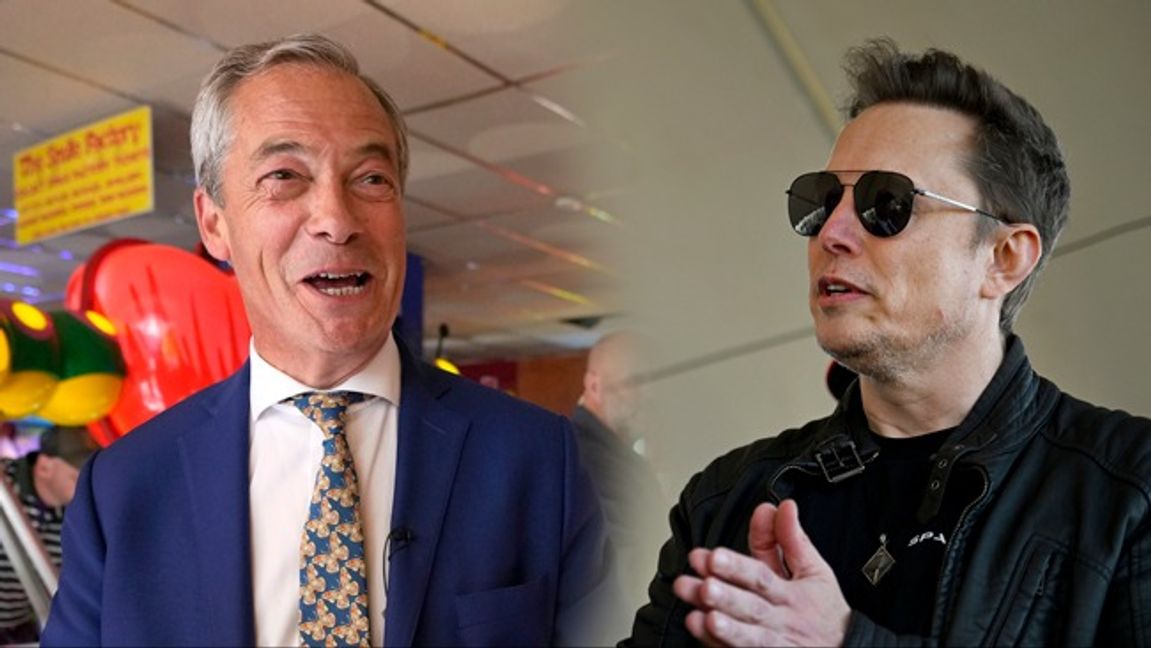 Nigel Farage kan vara på väg att få hjälp av Elon Musk att vinna det kommande valet i Storbritannien. Foto: AP