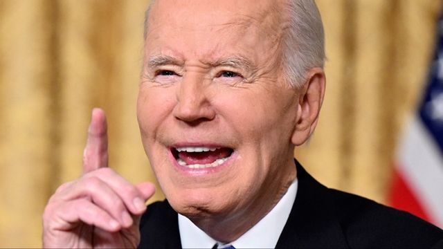 Joe Biden gav sitt farväl-tal från Ovala rummet i Vita huset. Foto: AP