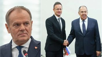 Donald Tusk anklagar Ungerns och Rysslands utrikesministrar, Péter Szijjártó och Sergej Lavrov, för att samarbeta. Foto: Europeiska Parlamentet, CC BY 2.0/Wikimedia Commons/Ryska utrikesdepartementet