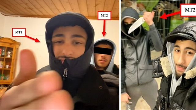 16-åringen maskad. Medbrottslingen Hassan Al-Khazaali, omaskad, hade ett beslut om utvisning när brotten utfördes. Foto: Polisen