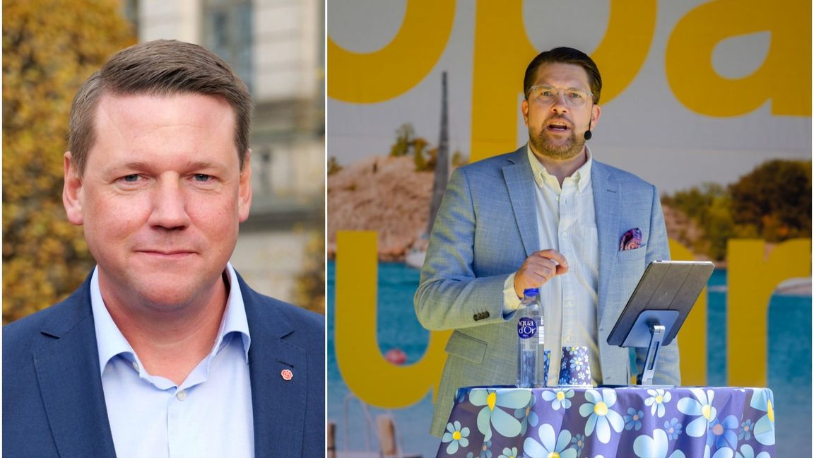 Tobias Baudin (S) och Jimmie Åkesson (SD). Foto: CC BY-SA 4.0/CC BY 4.0/Wikimedia Commons