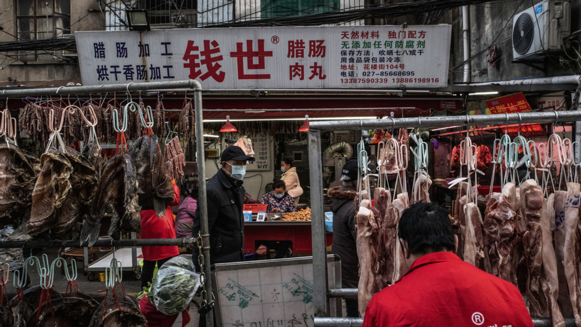 Djurmarknaden i Wuhan Foto: Gilles Sabrie NYT/TT