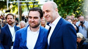 Gustaf och Fredrik Reinfeldt på Almedalen 2018. Bild:  Henrik Montgomery / TT