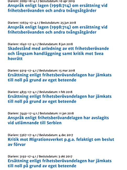 Lista från Justitiekanslern