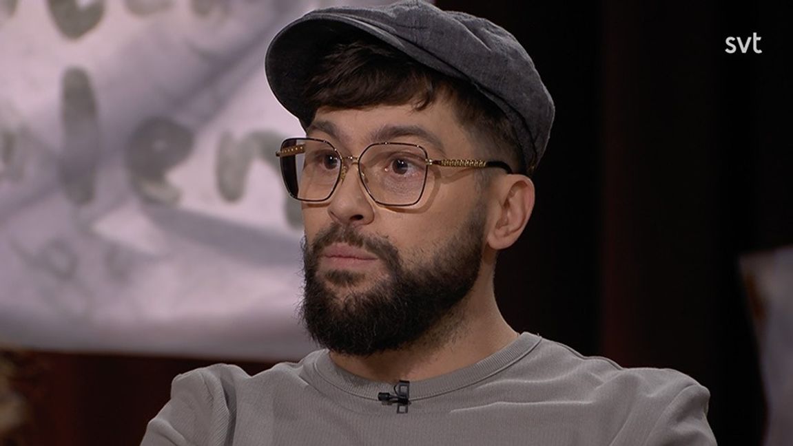 Simon Superti i Skavlan & Sverige. Foto: SVT