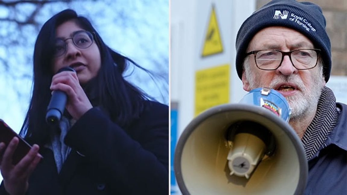 Zarah Sultana och Jeremy Corbyn. Bild: ReelNews/CC BY 3.0/AP Photo/Kirsty Wigglesworth