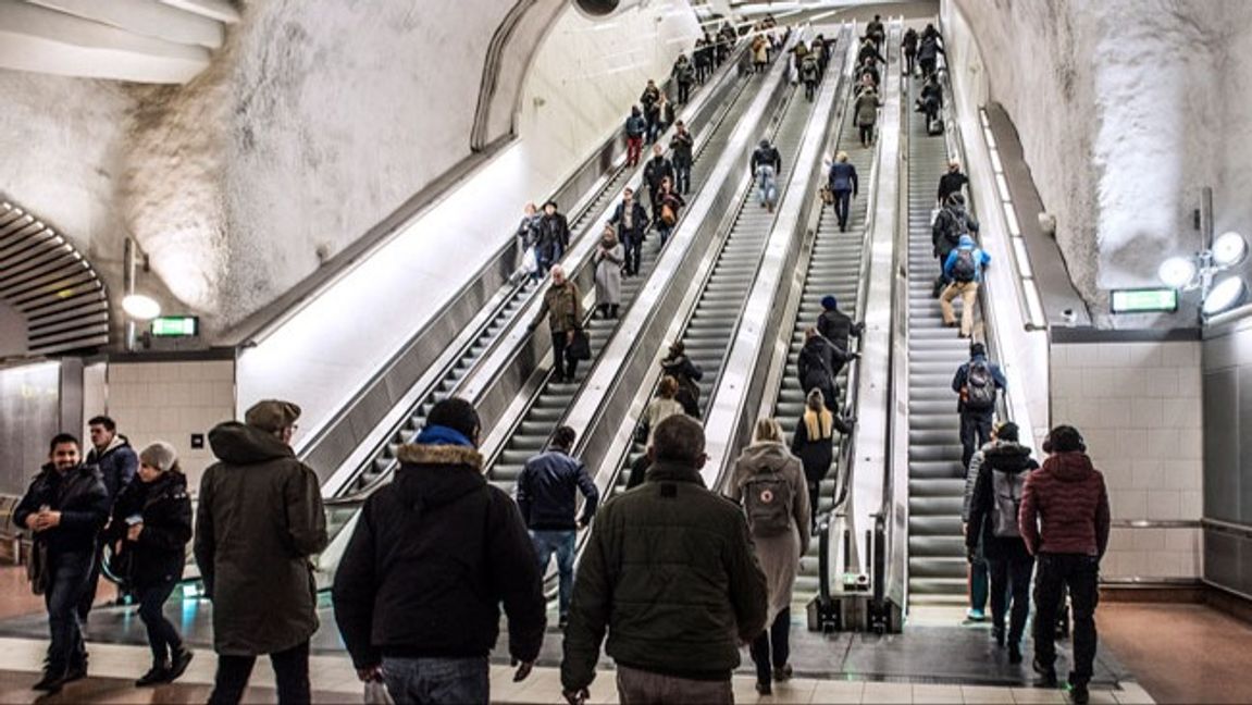 Rulltrapporna vid City-banan. Foto: Tomas Oneborg/SvD/TT.