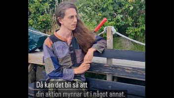 Lucas Ljungkvist som önskar protestera mot en svensk Natoanslutning. Foto: Skärmavbild SVT Nyheter
