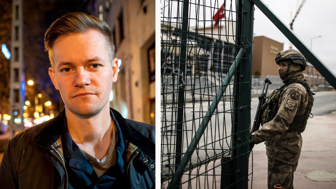 Journalisten Joakim Medin greps den 27 mars i Turkiet och sitter i högsäkerhetsfängelset Marmara utanför Istanbul. Foto: Dagens ETC/Emrah Gurel/AP/TT