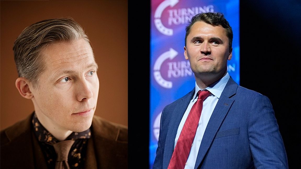 Henrik Jönsson träffade Charlie Kirk på CPAC i USA. Foto: Jens Nordström/Pressbild/Alex Brandon/AP/TT