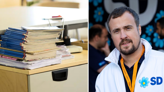 Magnus Olsson (SD) kritiserar Malmö stad för att inte ha polisanmält en lärare efter att hon försökte ”driva ut demoner” ur funktionsnedsatta elever med hjälp av Koranen. Foto: Fredrik Sandberg/Johan Nilsson/TT