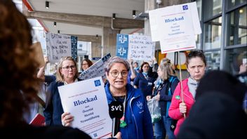 Sineva Ribeiro, ordförande Vårdförbundet, vid en aktion utanför Karolinska sjukhuset (KS) i Huddinge. Arkivbild. Foto: Caisa Rasmussen/TT