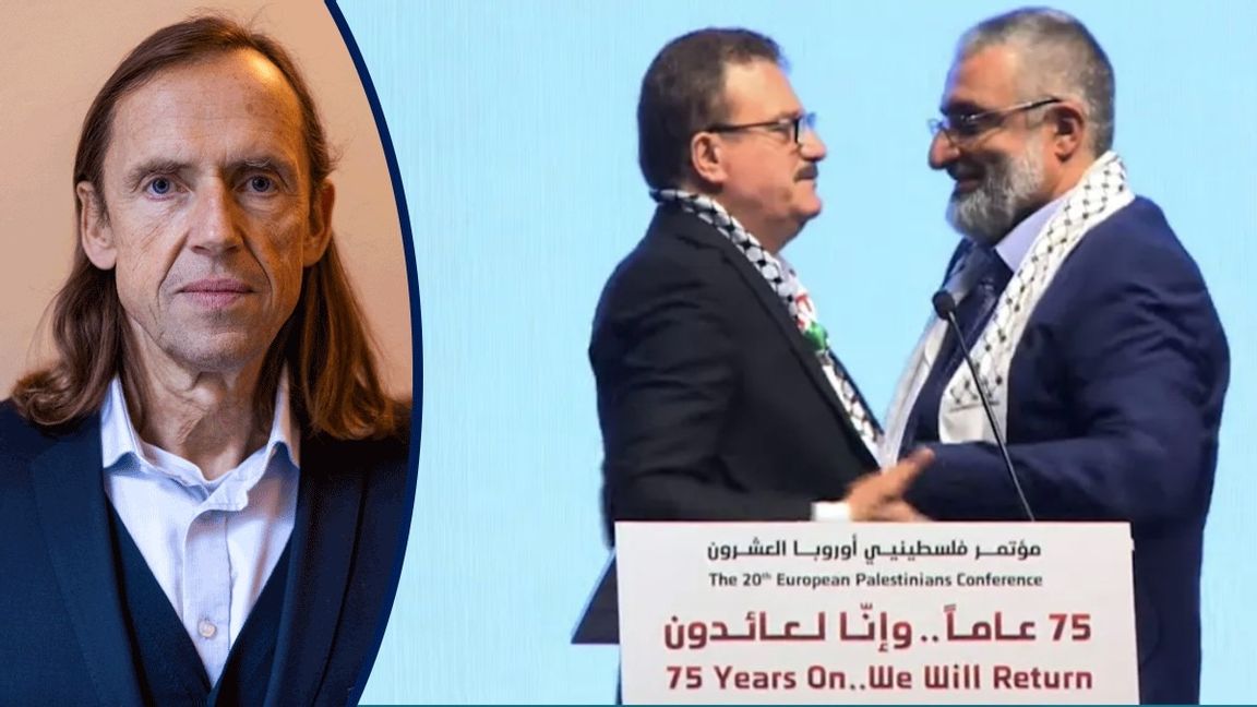 Jamal El Haj och Amin Abu Rashid. Foto: Skärmavbild från konferensens livesändning på Youtube.
