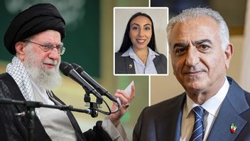 Ayatollah Ali Khamenei till vänster och kronprins Reza Pahlavi till höger. I mitten: skribenten Negin Hamedi. Foto: Privat/Salvatore Di Nolfi/AP/TT